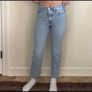 Levis wedgie straight jeans light wash blue size:26